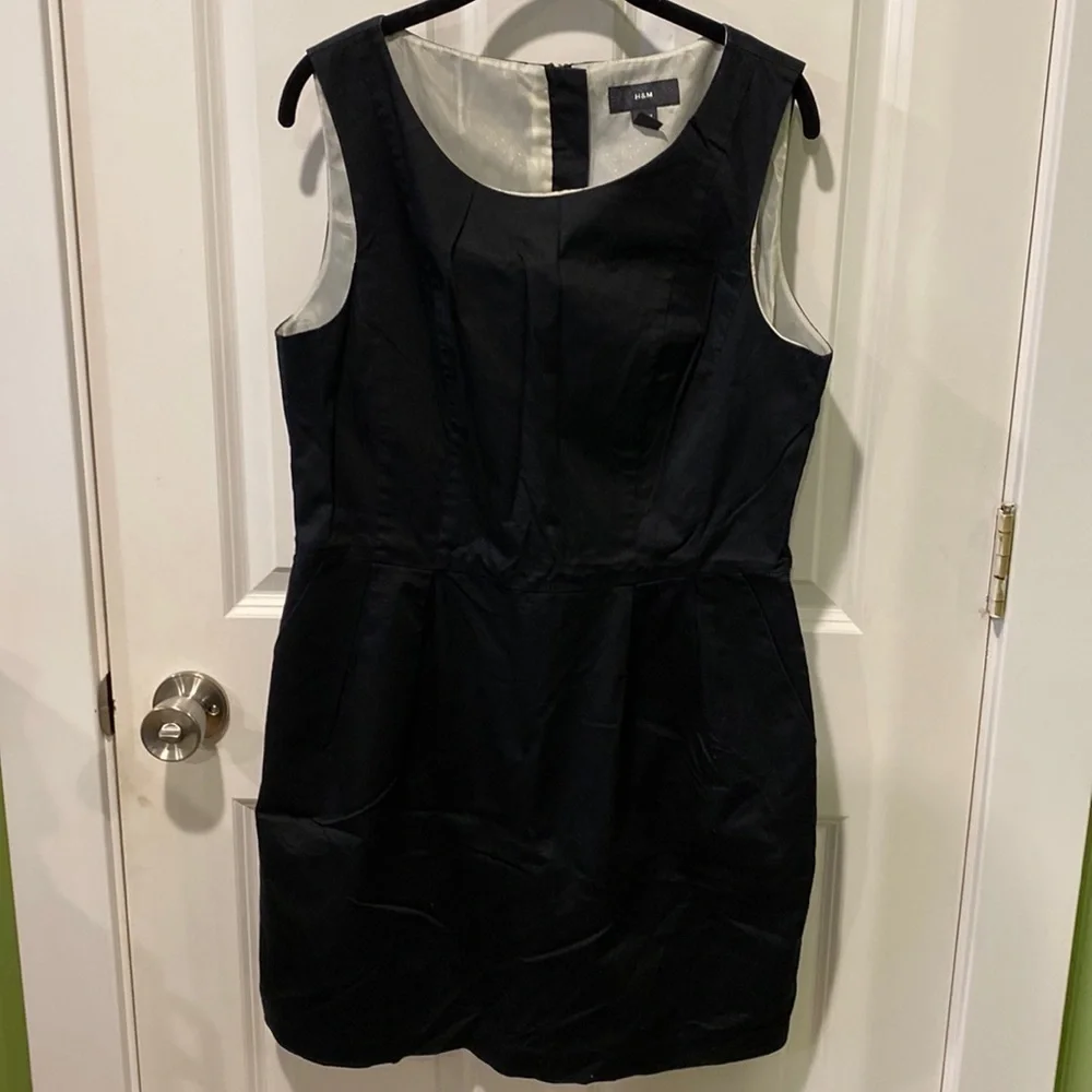 H&M Sexy Black Sheath Dress With Exposed Back Zip